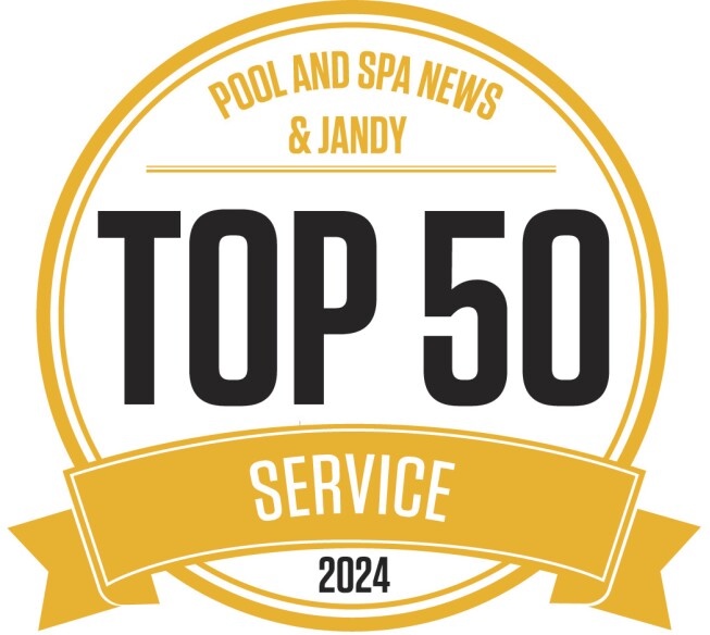 Amenity Pool 2024 Top 50 Logo by Pool & Spa News & Jandy