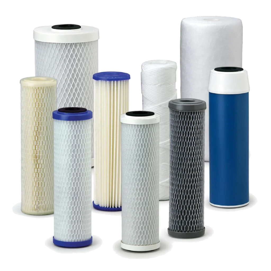 A pool cartridge filter with a removable cylindrical filter element for trapping debris