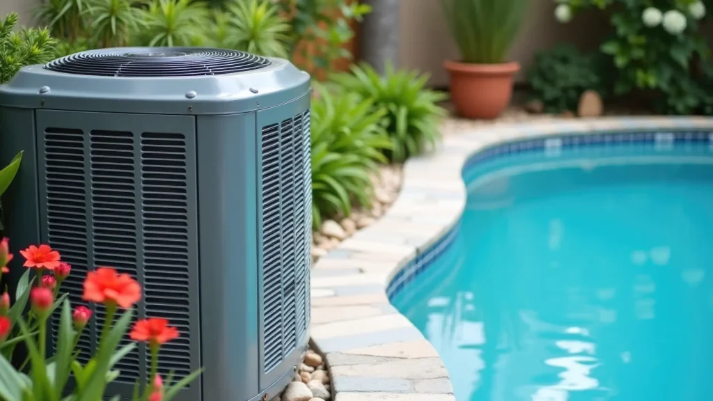 A high-efficiency pool heat pump installed