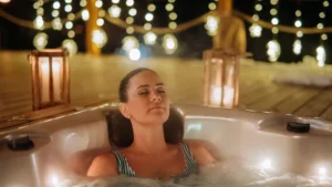 Relaxing residential spa needing spa heater repair service