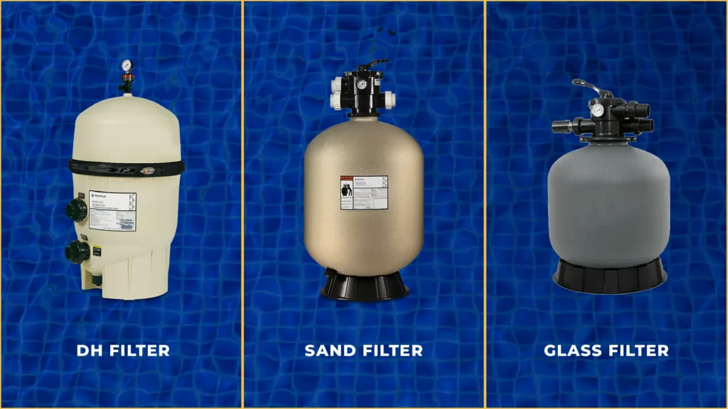 Compare DE filter vs. sand filter vs. glass media