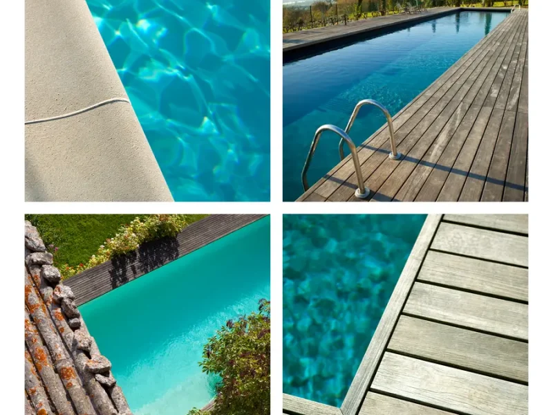 Pool remodeling before-and-after collage by Amenity Pool Services